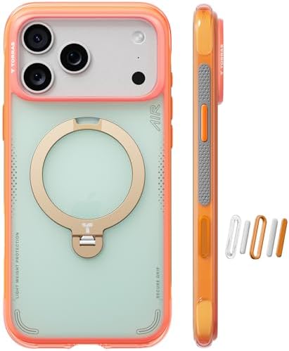 TORRAS Ostand Q3 Air for iPhone 17 Pro Max Case with 360 Magnetic Stand, Fit for MagSafe, Mil-Grade Drop Tested, Camera Control Button, Shockproof Phone Case for iPhone 17 Pro Max 6.9", Blush Sage by TORRAS