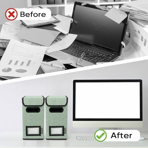 BALEINE File Organizer Box with Lid, Collapsible Hanging File Storage Box - Image 7