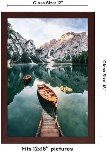 Americanflat 12x18 Poster Frame with Shatter-Resistant Glass - Signature Collection - Gallery-Style Frames Made of Engineered Wood - Photo Frame for Wall Display - Mahogany - Image 2