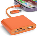 SD Card Reader for iPhone, Memory Card Reader with USB-C to Light-ning Adapter Plug and Play Trail Game Camera Micro SD Card Viewer Support SD/TF Card and USB for iPad No App Required (Orange) by SZHAIYIJIN