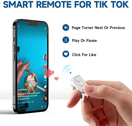CKG Tiktok Scrolling Ring, Tiktok Remote Control for Android and iPone, Bluetooth Remote Clicker Control, Minimalist Style and Smart Make Life Easier - Metallic Silver - Image 2