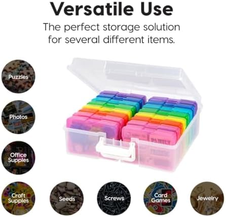 IRIS USA Photo Storage Box |Made in USA| 16 Cases - (2-Pack) - Clear/Multi - Image 5