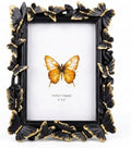 Black 4x6 Vintage Picture Frames Golden Butterfly Elegant Retro European Design, Antique Photo Frame for Wall Hanging and Tabletop Display, Retro Design Home Decor by Yanoayimo
