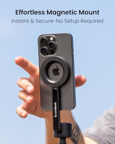KraftGeek Magnetic Phone Tripod for iPhone, 64" Selfie Stick for Magsafe - Image 2