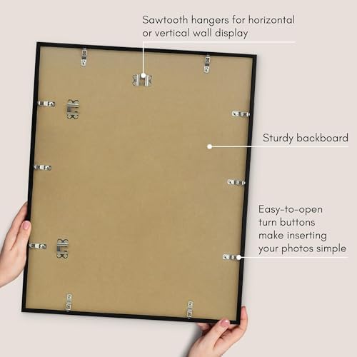 Americanflat 18x22 Poster Frame - Matted to 14x18 - Slim Molding - Black - Image 6
