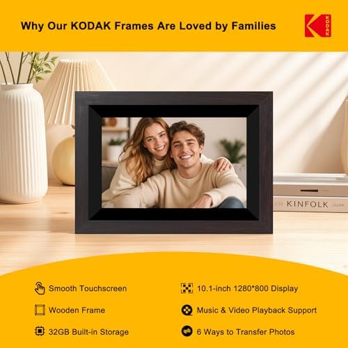 KODAK 10.1 Inch WiFi Digital Picture Frame with 32GB Storage, Electronic Smart Digital Photo Frame 1280x800 IPS Touch Screen, Auto-Rotate, Share Moments Instantly Gifts for Women Mothers Day Christmas - Image 2