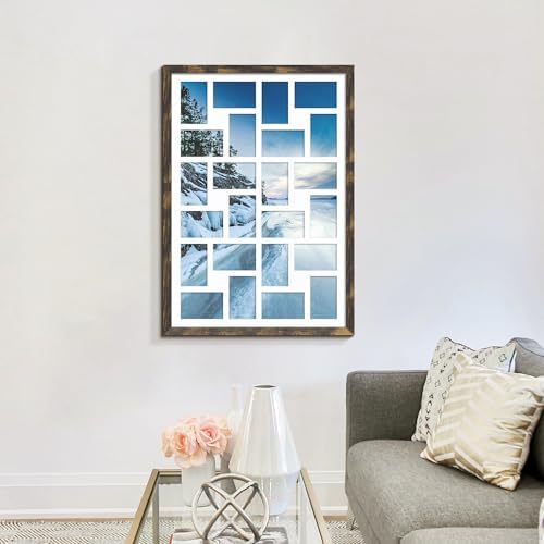 DUENPY 22x32 Collage Frame For 24 4x6 Photos Brown - Image 6