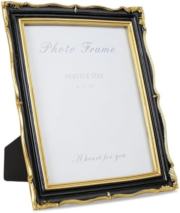 Cuspin 8x10 Picture Frame Black Gold Vintage Ornate Textured Resin Frame by Cuspin