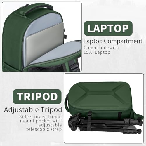 TORIBIO Large Hardshell Camera Backpack DSLR/SLR/Mirrorless Photography Bag - Image 5