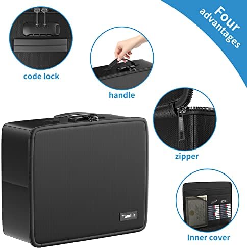 Fireproof Safe Photo Storage Box with 18 Inner 4" x 6" Clear Photo Cases, Portable Photo Organizer with Lock for Picture, Collapsible Photo Container with Handle and 18 Boxes 4 Sheet Label Stickers - Image 6