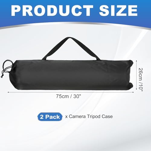 PATIKIL 30 x 10 Inch Tripod Carrying Case, 2 Pack Camera Tripod Carrying Bags Oxford Cloth Padded Bag for Camera Gear Mic Light Stand Sheet Music Photography Accessories, Black - Image 2