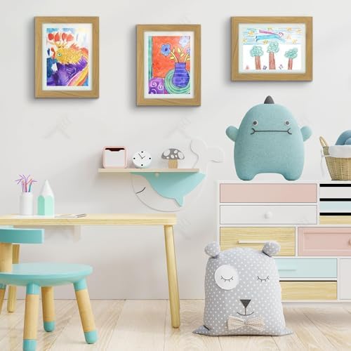8 Pack 9x12 Front-Opening Kids Artwork Frames Changeable (Brown) - Image 7