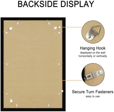16x24 Wood Picture Frame Set of 4, Wall Mount for Home Decor, Black - Image 6