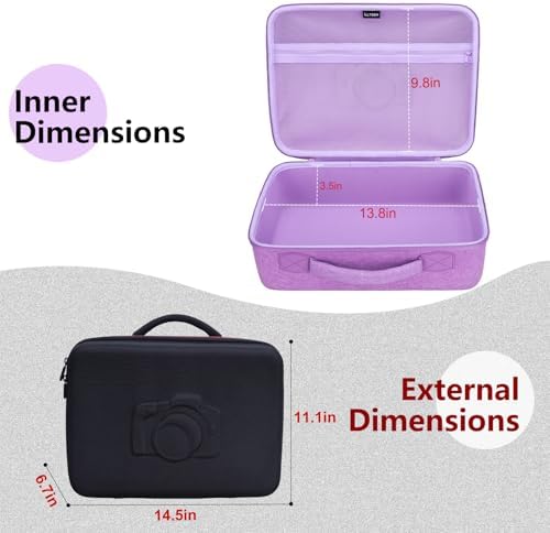Large Camera Case Bag for Canon/Sony/Nikon Camera and Multiple Lens Black - Image 4