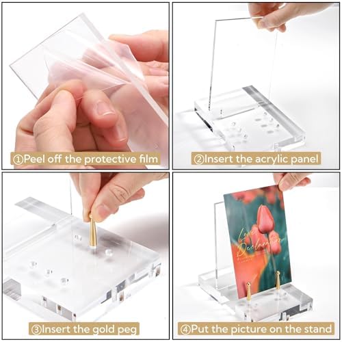 Acrylic Easel Display Stand, Adjustable Gold Peg - Image 4