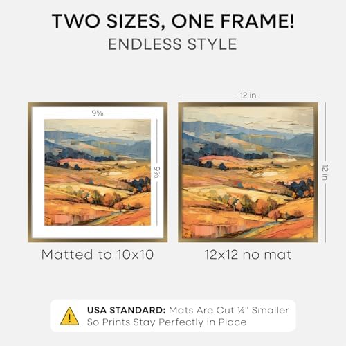 Homeforia 12x12 Bronze Picture Frame, High-End Metal, 10x10 Mat, Glass - Image 2