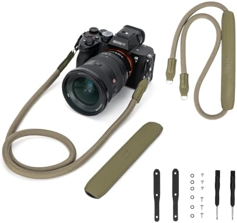 39.4‘’/100CM Camera Shoulder Strap w Leather Pad for DSLR Mirrorless Camera by JJC