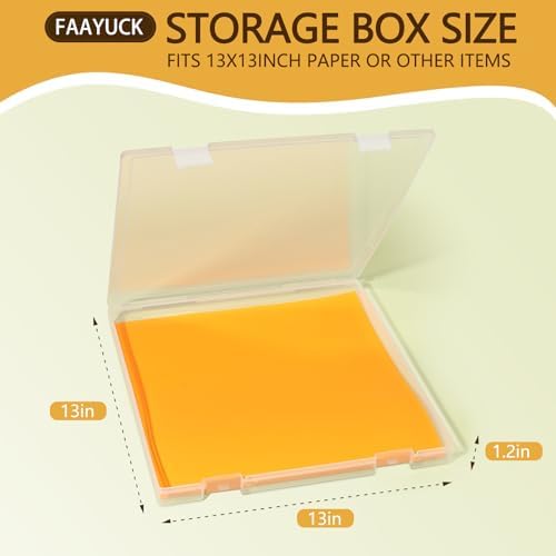 12x12 Inch Scrapbook Paper Storage, 4 Pack Plastic Paper Storage Box with Colorful Tab, Clear Stackable Paper Organizer for Paper, File, Photo, Craft Supply, Puzzle, Office Supply, Vinyl Sheet - Image 2