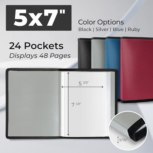 Dunwell 5x7 Photo Album & Art Portfolio Binder, 24 Sleeves, 2-Pack - Image 2