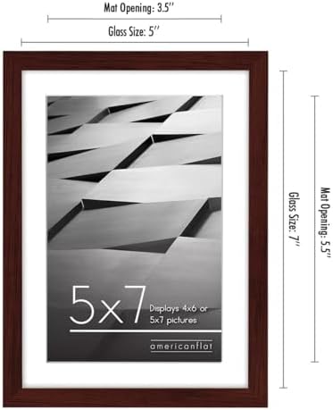Americanflat 5x7 Picture Frame with Shatter-Resistant Glass - Streamline Collection - Thin Border Photo Frame for Tabletop and Wall Display - Hanging Hardware and Easel Stand Included - Mahogany - Image 2