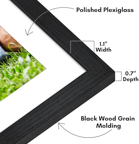 Americanflat 22x28 Poster Frame - Matted to 18x24 - Engineered Wood - Black - Image 3