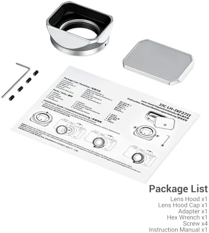 JJC LH-XF27 Metal Lens Hood Shade for Fuji XF 23mm f2.8 Lens on X-E5,Silver - Image 4