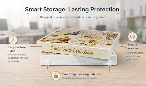 UniKeep Postcard Collector Storage Case with 20 Pages Suitable For Archival Storage - Holds up to 120 Postcards - Maximum Postcard Size of 4" x 6" - Image 3