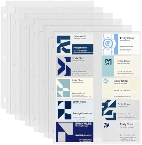 Business Card Holder Sleeves (100 Pack for 2000 Cards) for 3 Ring Binder by Unknown