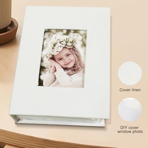 Photo Album 4x6 100 Pockets, Linen Cover Top Loader Vertical, Slip-in Picture White Pockets Albums for Wedding, Family, Anniversary, Baby, Vacation - Image 3