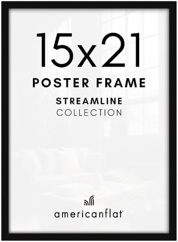 Americanflat 15x21 Poster Frame - Slim Molding - Black by Americanflat