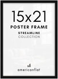 Americanflat 15x21 Poster Frame - Slim Molding - Black by Americanflat