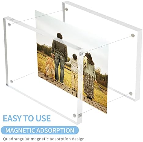 Sezanrpt 5 Pack Acrylic Picture Frames 2.5x3.5 inches, Clear Double Sided Magnetic Photo Block Frame,Desktop Frameless Picture Display Frames, Wallet Small Picture Frames 2x3 - Image 3