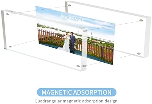 Sezanrpt 2x6 Acrylic Pictures Frames, Transparent 2 Sided Ticket Frame Postcard Frame, Tabletop Small Tiny Acrylic Magnetic Picture Frames for Family, 12 + 12MM Thickness… - Image 3