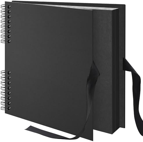 Scrapbook Photo Album DIY 12x12 Inch Thick Kraft 80 Pages Black by Remowith