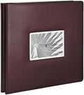 Old Town Bonded Leather Photo Album, Large Leather Scrapbook, Expandable Scrapbook Album 12x12 Double-Sided White Paper Pages and Optically Clear Pockets, Faux Suede Lining, Burgundy by OldTownFrames