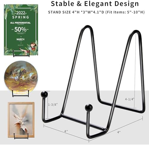 18 pcs 4.5in Plate Stands for Display,Metal Plate Holders Display Stands Can Be Used for Picture Stand,Book Stands for Display,Plate Display Stands,Easel,Photo Frame Stands,Plaque Stands,Desktop Stand - Image 5