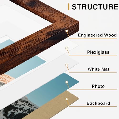 Vittanly 10 Pack Picture Frames Collage Wall Decor, Rustic Brown - Image 6
