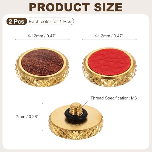 2Pcs Shutter Button (Light Brown/Red) - Upscale Delicate, Camera Soft Release Button Brass Threaded Soft Release, for Fuji - Image 2