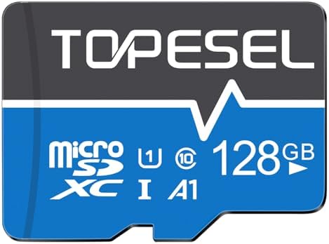 TOPESEL 128GB Micro SD Card with Adapter Class 10 Micro SDXC Card UHS-1 Memory Card High Speed TF Card for Camera, Smartphone, Tablet(1Pack 128GB) by TOPESEL