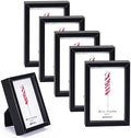 Small Picture Frame 2x3 6 Pack, Magnetic Photo Frames for Fridge and Tabletop Desk Decor, Cute Wallet Size Colored Picture Frames for School Locker, Family Baby Photo, Black by Unknown