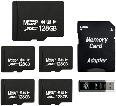 5-Pack 128GB Micro SD Card for Dashcam & Security Cam U3 V30 A1 by Unknown