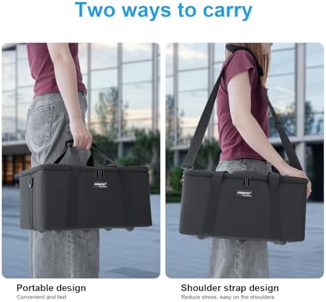 FOMITO AB-20B Foldable Camera Bag for DSLR/Gimbal/Drone 13.78 * 8.27 * 8 inch Shockproof Case Foam Compartments & Carry Handle (Medium) - Image 4