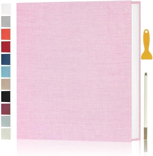 Photo Album Self Adhesive Pages Scrapbook 60 Pages, 11x10.6 Pink by Aenbuslm