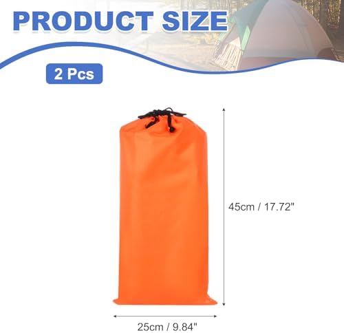2 Pcs 18 x 10 Inch Tripod Monopod Case Bag, Oxford Cloth Foldable Tripod Carrying Case Bag with Drawstring, Fits Speaker/Light Stand/Studio/Outdoor/Travel/Camping, Orange - Image 2