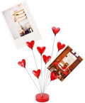 8-Branch Family Tree Picture Frame Holder, Card Photo Clips Holder Desk Stand for Memo Paper Note Photo Christmas Wedding Card Display (Red Heart) by TFu