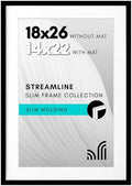 Americanflat 18x26 Poster Frame - Matted to 14x22 - Slim Molding - Black by Americanflat