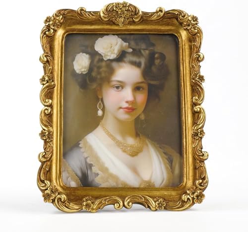 Cuspin 6x8 Picture Frame Gold Vintage Ornate Floral Antique Photo Frame - Image 7
