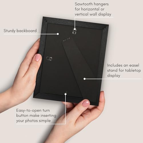 Americanflat 6x8 Picture Frame - Matted to 3x5 - Engineered Wood - Black - Image 5