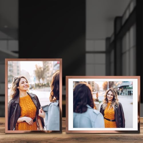 12x16 Picture Frame Set of 6, Made of High Definition Plexiglass for 12 x 16 Rose Gold Frames,Display Pictures 8x10 with Mat,Wall and Tabletop Display - Image 4