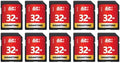 GIGASTONE 32GB SD Card 10-Pack UHS-I U1 Class 10 SDHC Memory Card High-Speed up to 80MB/s Full HD Video Compatible with Digital Camera, SPYPOINT TACTACAM WOSPORTS Trail Camera, with 10 Mini Cases by Gigastone